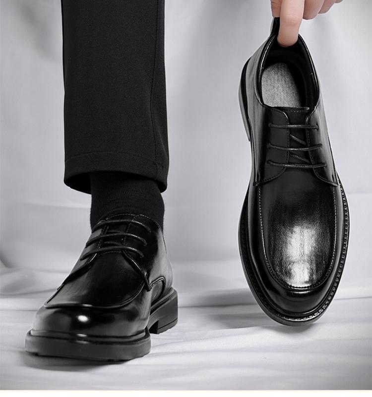 Fashion Autumn New Lace Black Dress Shoes for Men Fashion Casual New Designer Leather Shoes Male British-style Groom Wedding Shoe Man