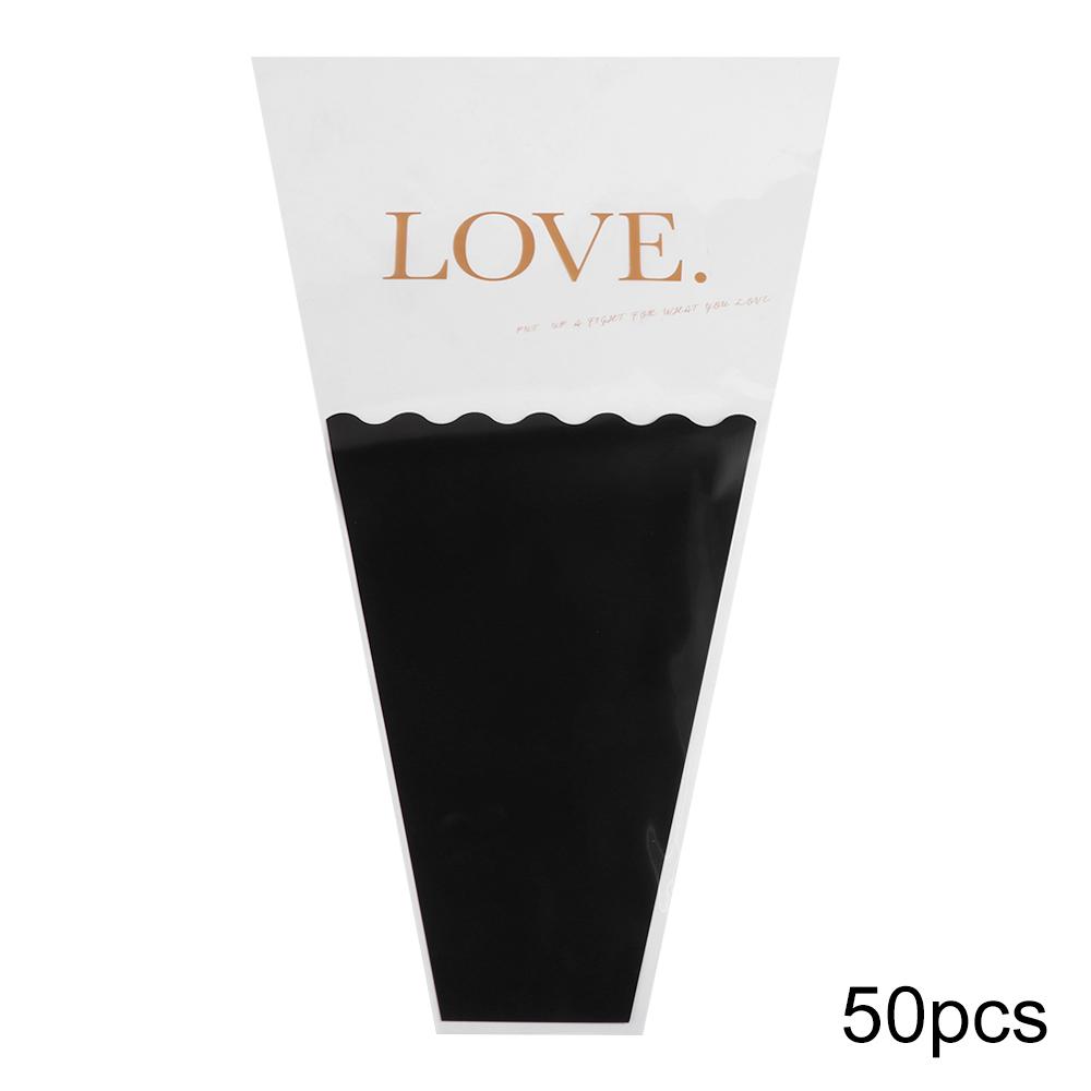 50pcs Transparent Flower Packaging Bag Package Supplies Plastic Bag Wrapping Paper Waterproof Bouquet Packing Material
