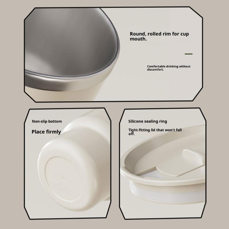 Leak Proof Stainless Steel Coffee Cup With Sealed Lid For Outdoor Camping Office Use Double Layer Insulated Travel Mug