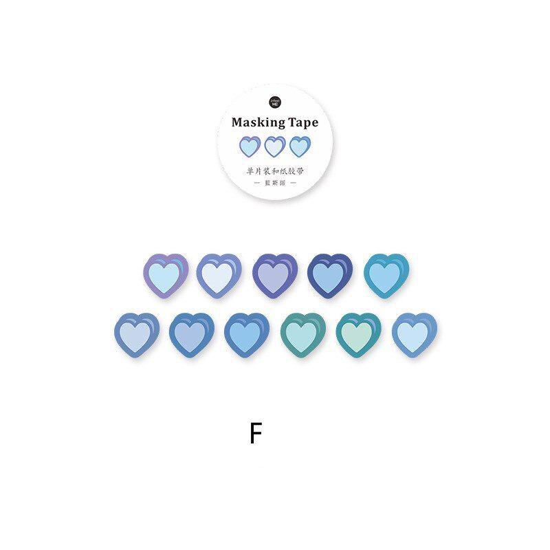 100Pcs/roll Love Heart-shaped Washi Tape Confession Poem Series Hand Account DIY Decoration Sticker Masking Tape Journal Decor