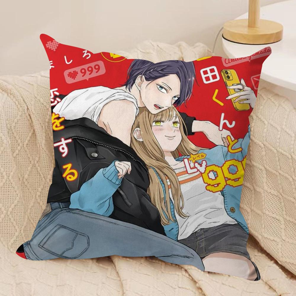 My Love Story with YamadaCushion Cover Soft Plush Fabric DoubleSided Printed Sofa Cushion Cover for All Seasons Home Decor Gift