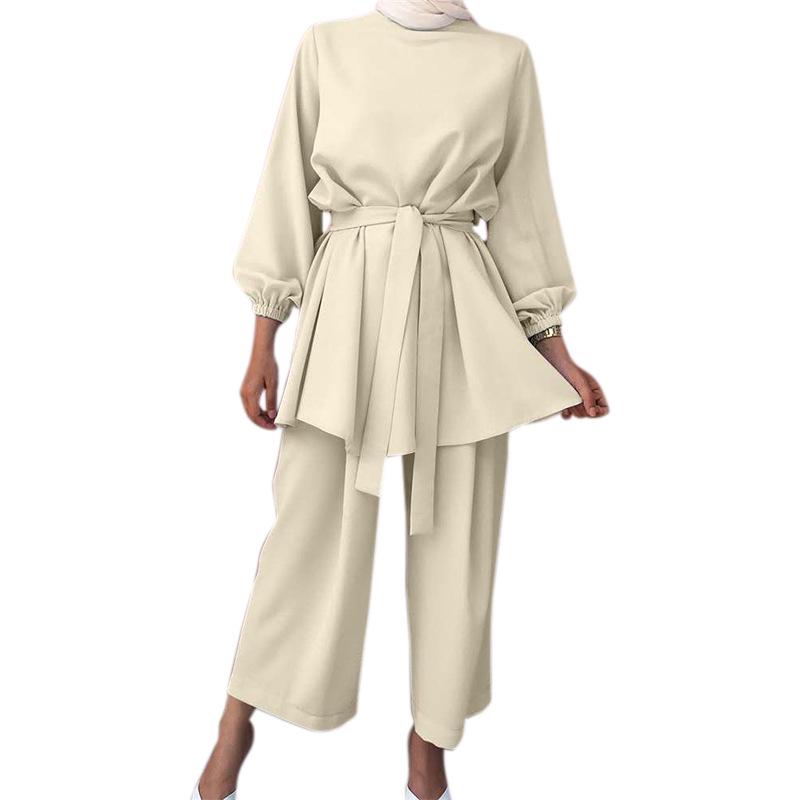 Yiduo Duo European & American Solid Color Fashion Two-Piece Set 21028
