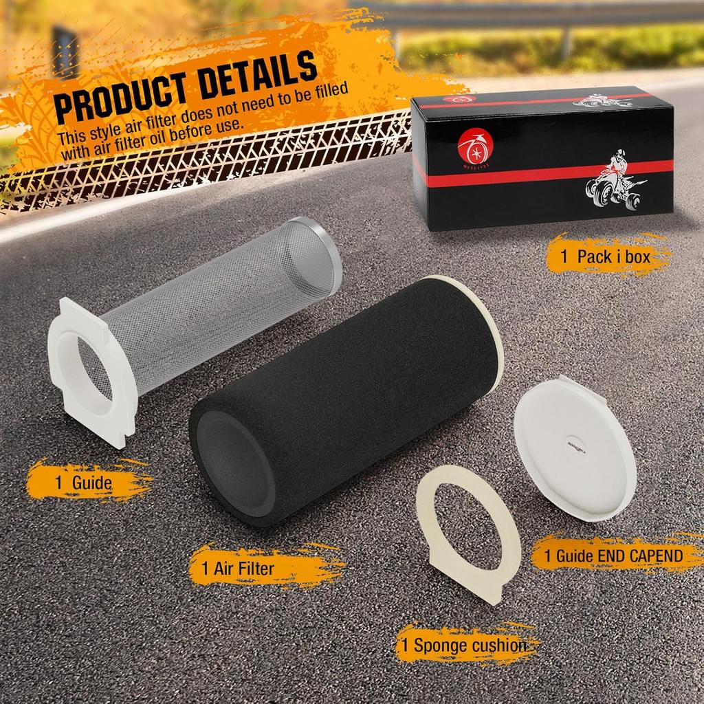 Air Filter & Guide & END CAP Kit For Yamaha Warrior Raptor Wolverine 350 YFM 350 Grizzly 600 660 YFM600 660 1987-2013 1UY-14458-01 1UY-14468-00