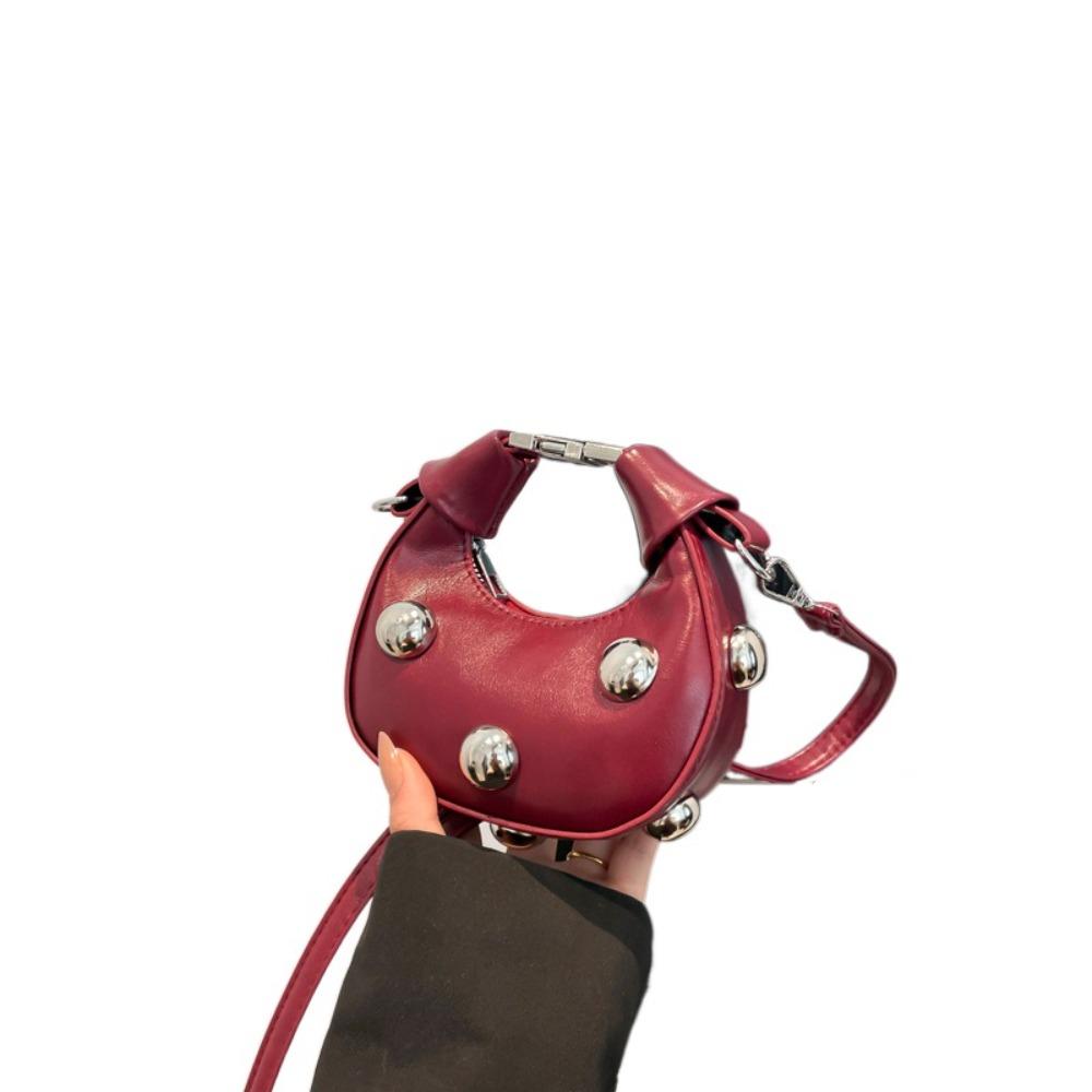 

Retro Single Shoulder Bag PU Small Crossbody Bag Casual Lipstick Storage Bag Travel красный