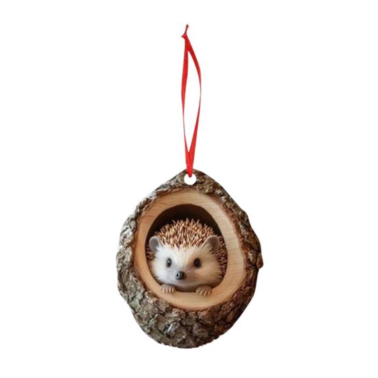 5Pcs Animal Christmas Ornament Set Acrylic Car Interior Pendant 2D Acrylic Forest Animal Decoration for Christmas Tree Home