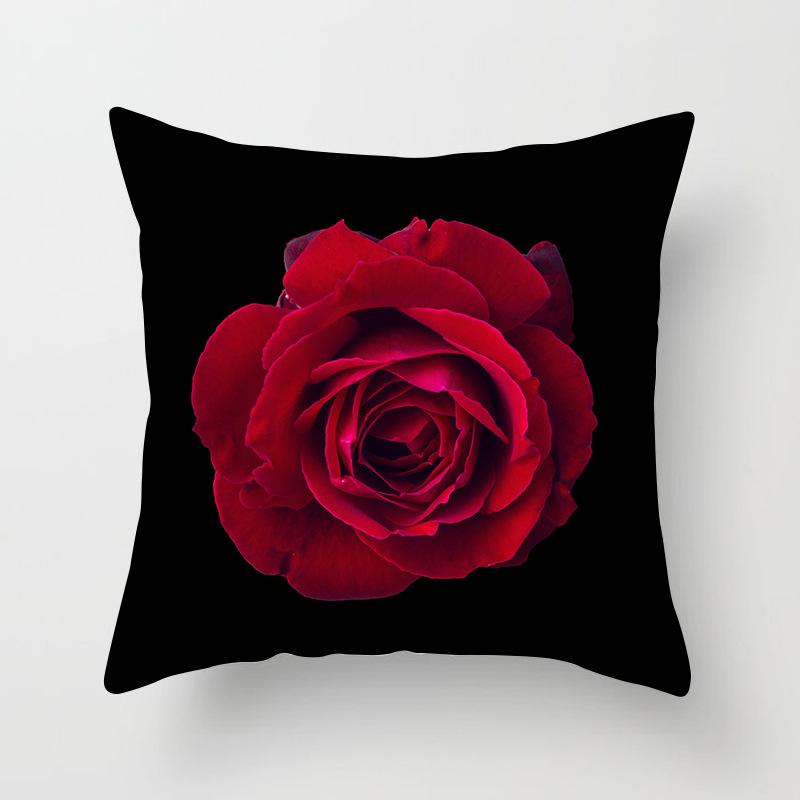 New Valentine's Day Red Rose Pillow Cover Wedding Gift Home Pillow Cover