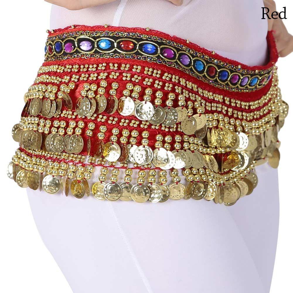 

Женский шарф с кисточками и блестками на талии, блестящая танцовщица-юбка красный