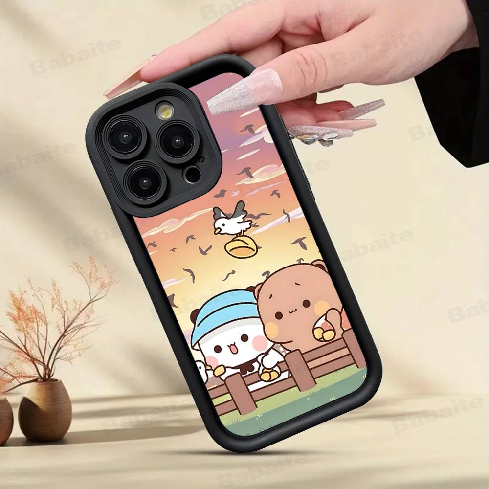 Cute Bubu Dudu Phone Case For IPhone 17 16 15 14 13 12 11 Pro Max Plus Black Full Coverage TPU