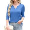 Women's Solid-color Fashionable 7-quarter Sleeve Top