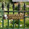 2D Flat - 1pc Vintage Funny "Best Seat in The House" Aluminum Decorative Sign, 15.7×3.94inch - Rustic Wall Decor for Bathroom, Powder Room, Guest