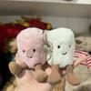 Nový Zábavný Dva Marshmallow Klíčenka Cukrová Vata Tón Roztomilý Jemný Dvoubarevná Klíčenka Pouzdro Přívěsky Doplňky Panenky Přívěsek Vánoční Dárky