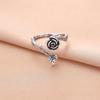 Chao Xiaobai Retro Aged Rose 925 Sterling Silver Ring - Simple and Elegant Japanese-Korean Design