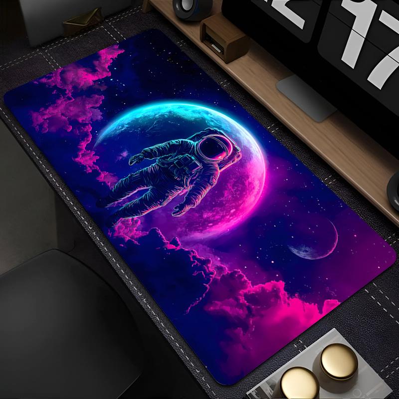 Play Mat Game Mousepad Computer Outer Space Astronauts Mouse Pad Non-Slip Natural Rubber Carpet Cute Desktop Keyboard Pad