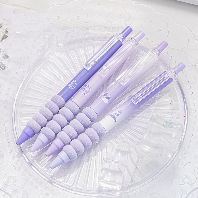 4pcs/box Fashion Gel Pen Creative Simplicity Butterfly Style Stationery Pen 0.38/0.5mm Black Ink Scrapbook Pen Student Supplies