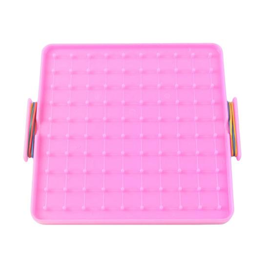 16x16cm Double Sided Geoboard Nails Peg Board Elastic Bands Kids Teaching Supplies
