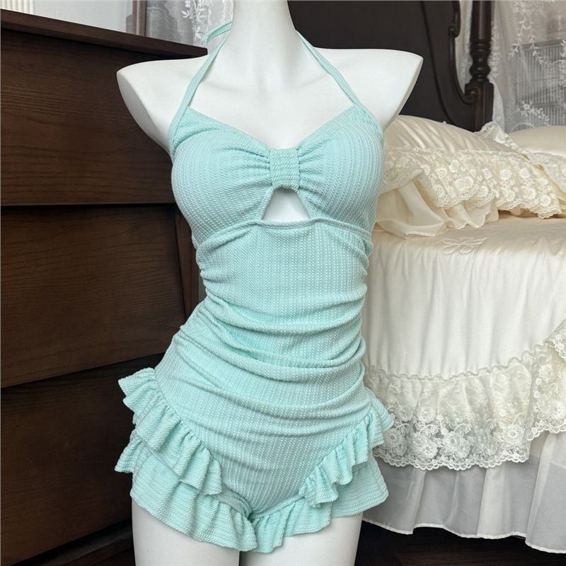 [Mint Chicken] Summer One-piece Swimsuit Two-piece Fresh Girl Skinny Water Park Vacation Swimsuit Summer