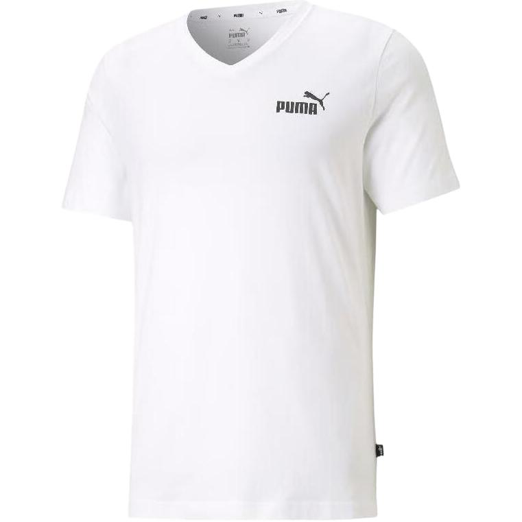 Puma T Shirts Men's White V Neck Moderate Straight Fit 630562-02