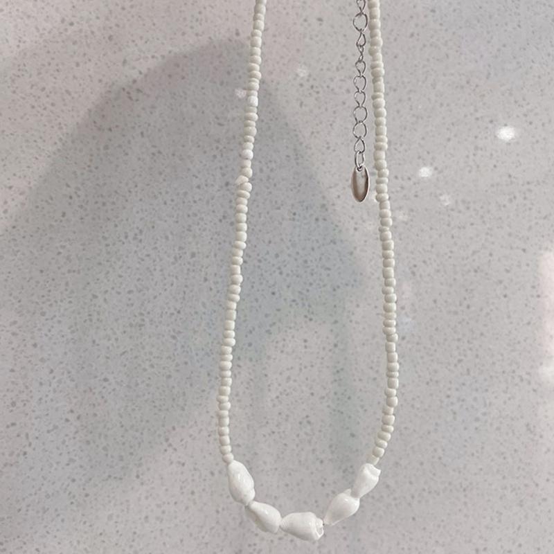 Elegante Perlenkette Einzigartiger Muschelperlen-Choker Schlüsselbein-Kette für Damen Modeschmuck Geschenk Dopamin-Kette