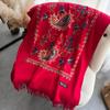 Winter Warm Cashmere Scarf for Women Paisley Embroidery Pashmina Blanket Thick Shawl Wrap Neckerchief Elegant Poncho Bufanda