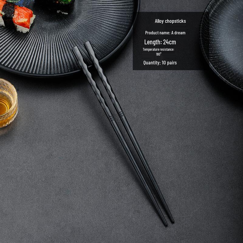 High-Temperature Resistant Non-Slip Japanese Alloy Chopsticks for Cooking & Sushi