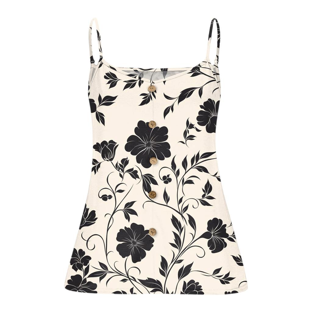 Dámská ležérní vesta plus size s nastavitelnými ramínky, top tílko bez rukávů s výstřihem do V