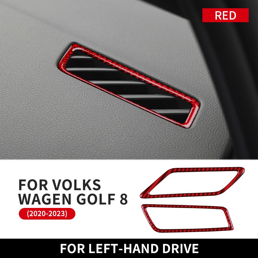 For Volkswagen VW Golf 8 MK8 2020 2025 2025 2025 Real Carbon Fiber Interior Trim Car Dashboard Air Outlet Vent Sticker