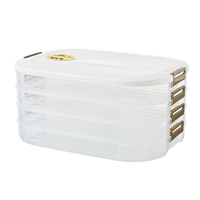 Timed Dumpling Box, Kitchen Refrigerator Preservation Box, Large-capacity Stackable Quick-frozen Food Storage Box, Fish Box Storage