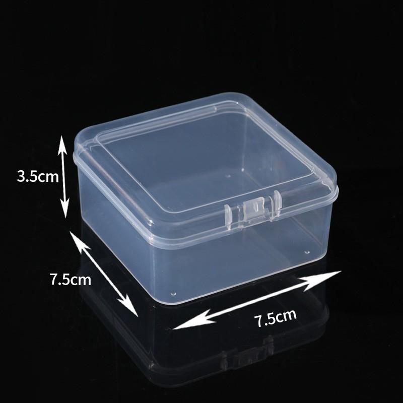 Small Pp Square Transparent Gooka Diy Stationery Plastic Packaging Box Manicure Fishing Gear Storage Box Electronic Accessories Box