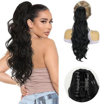 Synthetic Claw Ponytail Wig Extensions Long Wavy Curly High Temperature Fiber Easy To Wear Ponytail For Women Daily Wear