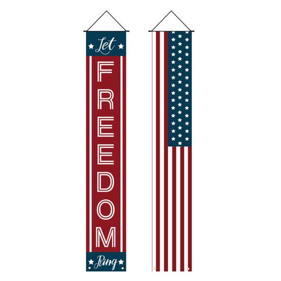 4th of July Patriotic Door Banners Outdoor Patriotic American Flag Hanging Porch