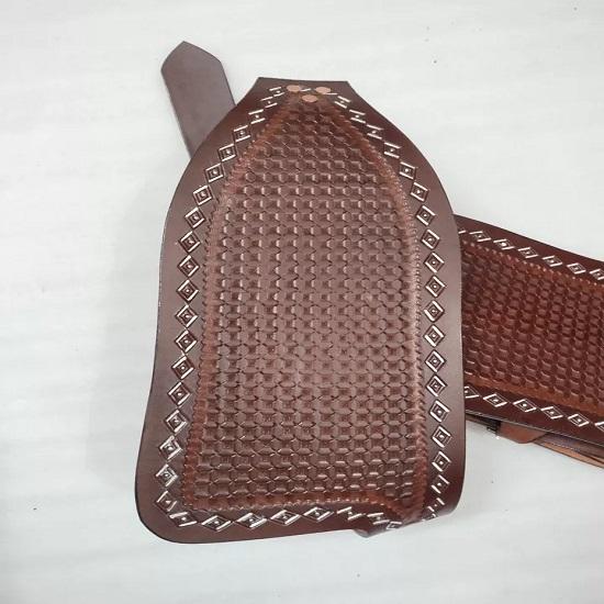 Westernové kožené sedlové blatníky na koně, pár, zdobené, náhradní blatníky.