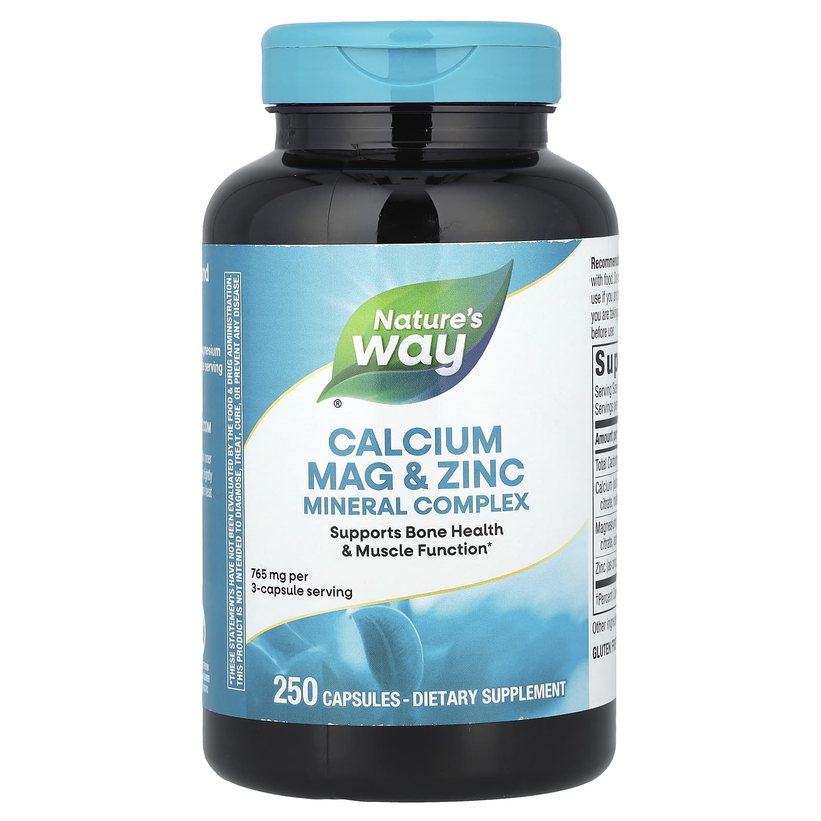 

Nature S Way, Calcium, Magnesium & Zinc, Mineral Complex, 765Mg, 250 Capsules