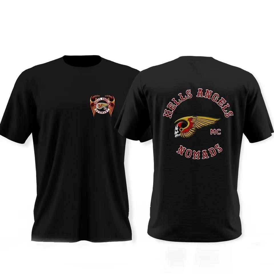 

Потрясающая мужская футболка для родителей и детей, хлопок, оверсайз, летняя, для мальчика, двусторонняя, Brotherhood Hells Angels, топы, футболки, футболка с коротким рукавом S