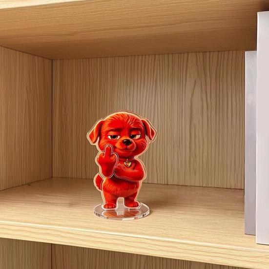 Red Dog Sign Funny Scenes Stand Clear High-Definition Acrylic Material