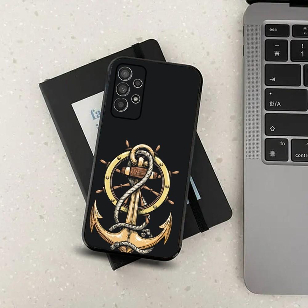 Anchor Sailing Phone Case For Samsung S24,S21,S22,S23,S30,Ultra,S20,Plus,Fe,Lite,Note,10,9,5G Black Soft Cover