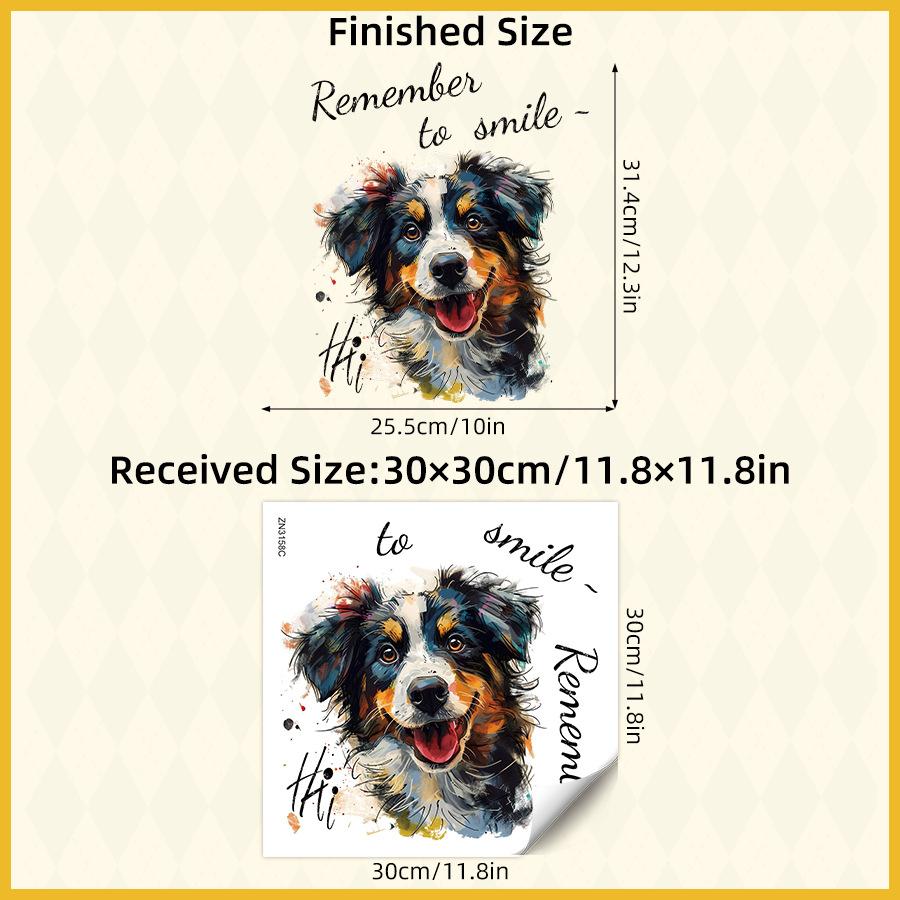 Roztomilý ovčácký pes Realistická kreslená oboustranně viditelná UV samolepka na okno, Samolepicí skleněné dekorace pro domácí dekoraci