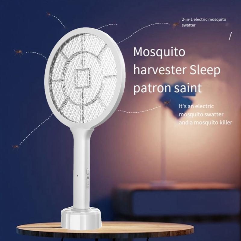 Household Mosquito Swatter USB Rechargeable Mosquito Swatter Indoor Mosquito Trap Fly Swatter Dual Use