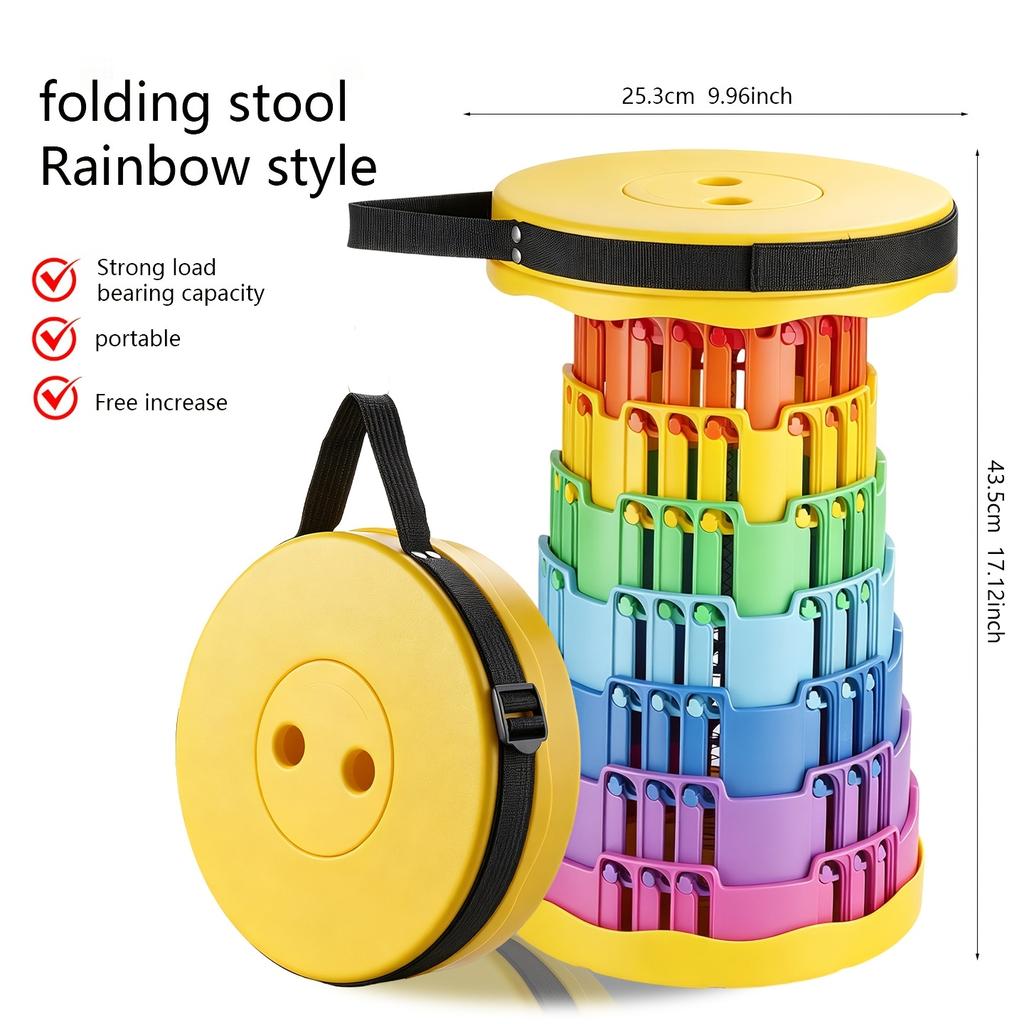 Upgraded Foldable Stool Thickened, Portable Collapsible Stool Retractable Stool for Fishing, Hiking Tours, BBQ, Parties, Outdoor