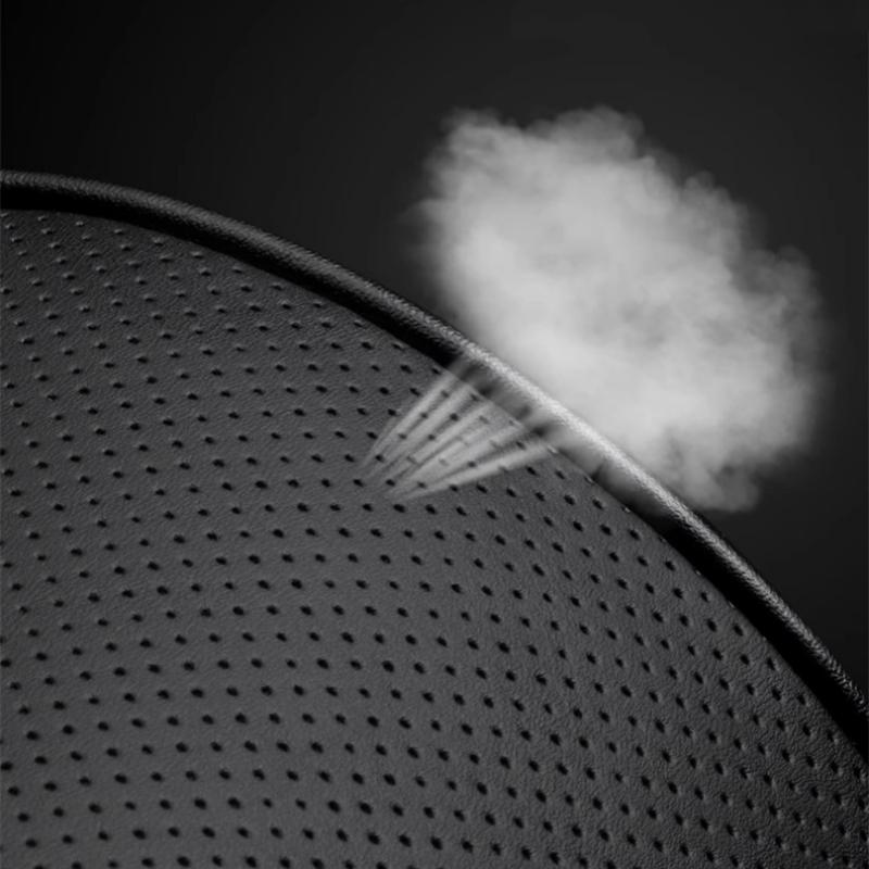 Memory Foam Car Seat Pillow Slow Rebound Car Neck Pillow Protective Lumbar Back Support Breathable Leather Car Headrest Cushion