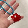 Colorful Acrylic Flower Pendant Necklace Vintage Harajuku Style Neckchain Adjustable Length Clavicle Chain for Women