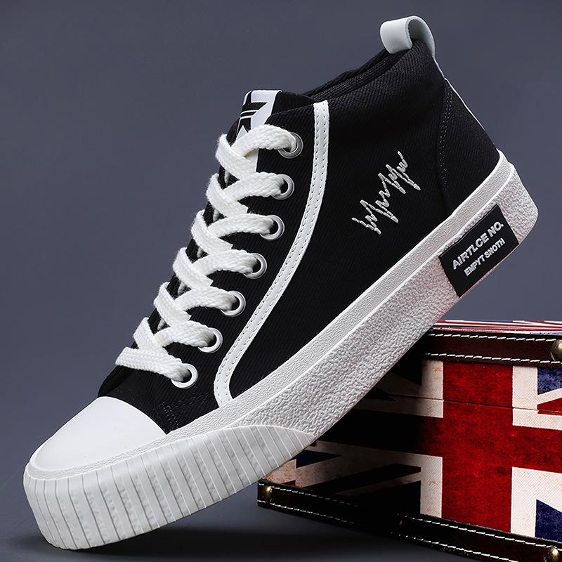 Spring New Mens Shoes for Mens High Top Shallow Mouth Breathable Casual Canvas Shoes Thin Comfortable Breathable Trendy Shoes for Men