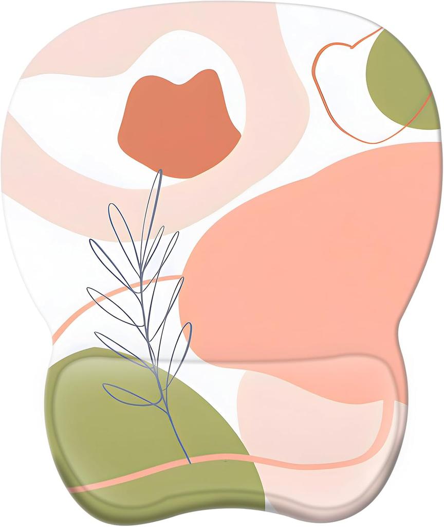 Ergonomic Mouse Pad with Wrist Support Mousepad with Memory Foam Wrist Rest and Non-Slip Base for Computer Cafe 9.64 X 8.26 In Office Desk Accessories