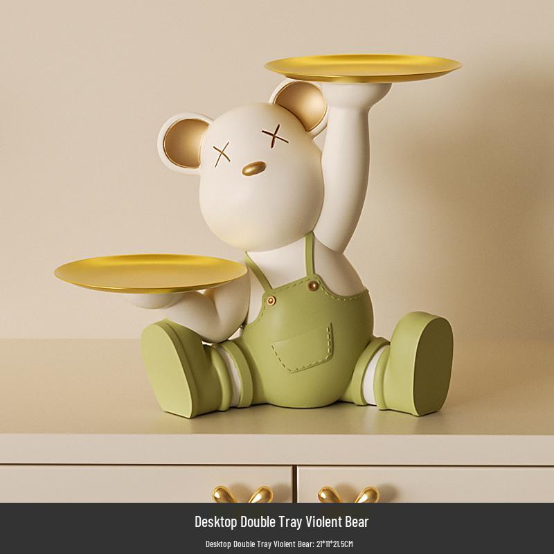 Luxurious Cream Style Red Wine Rack Ornament for Living Room or Entrance Cabinet