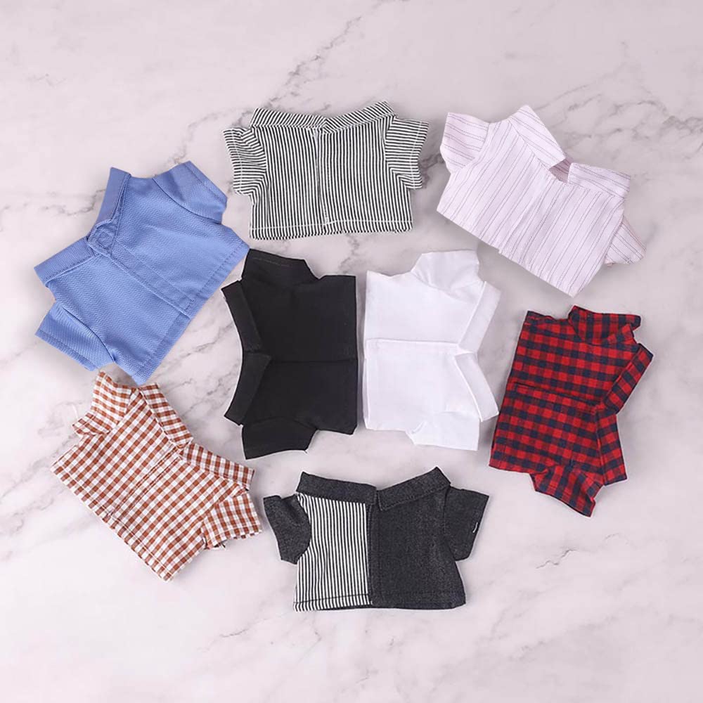 Niannyyhouse 20cm Doll Clothes Stuffed Animal Shirt Striped Shirt Cotton Doll Clothes Dress Up (t-4)