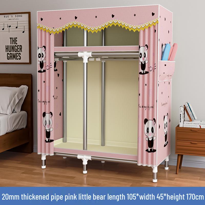 Thickened Steel Pipe Fabric Wardrobe for Dorm or Bedroom Storage