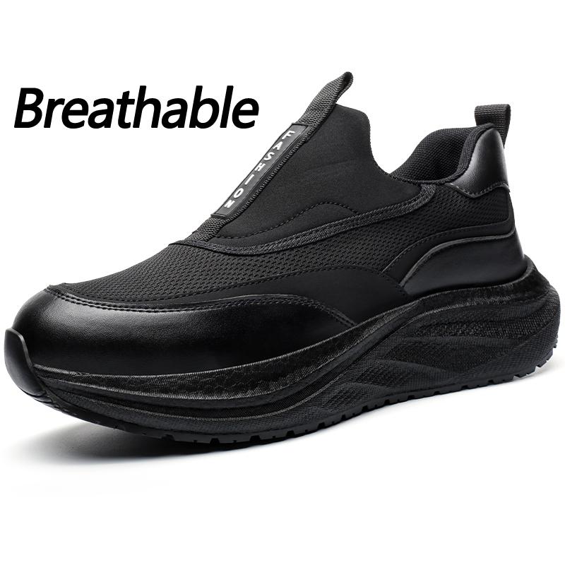 Platform Men's Leather Shoes Waterproof Anti Slip Chef Shoes Wear Resistant Men Casual Shoes Oil Resistance Chef's Boot Loafers