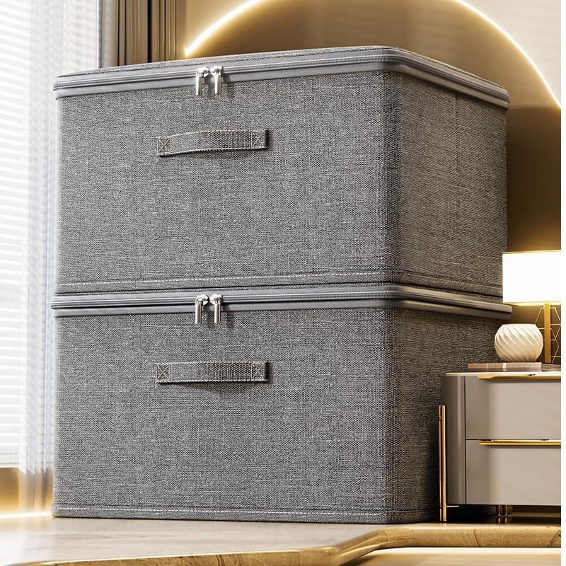 Extra Large Fabric Storage Box Organizer with Lid Collapsible Wardrobe Clothes Storage Bin for Closet Storage Bag