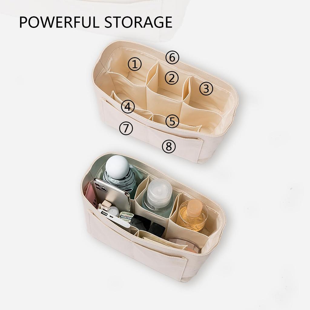 YONBEN Purse Organizer Insert Bag Felt Fabric Handbag Organizer 4 Sizes Speedy Never Full (Beige, S)