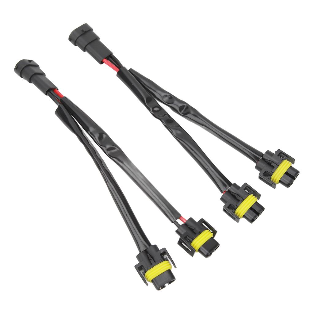 2 stk H11 H8 H9 Forlengelseskabelsett Mann til Kvinne 2-veis Hovedlyssplitter Kabelsett for Lastebil Pickup LED-kabel