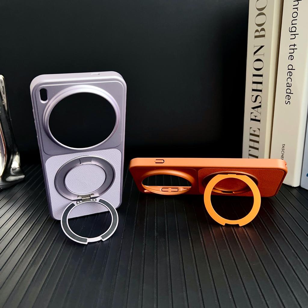 Applicable to VIVO X300S mobile phone case, lychee leather pattern 360 rotating magnetic suction bracket X200Ultra anti-drop hard cover